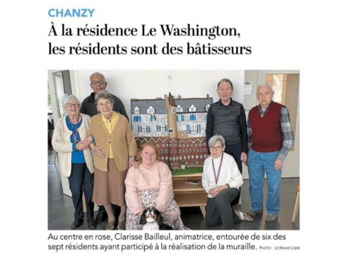 Maquette de la muraille avec les résidents du Washington